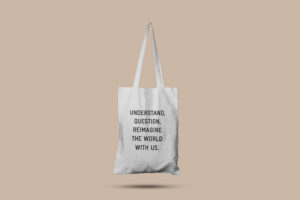 Understand Question Reimagine the world with us White Tote Bag book cover